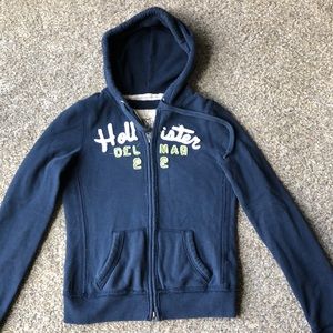 Navy Blue Hollister zip up hoodie S